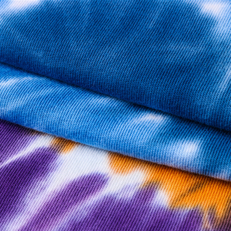 Cotton Tie Dye Print T Shirt Women Men Tee O-neck Short Sleeve Female T-Shirt