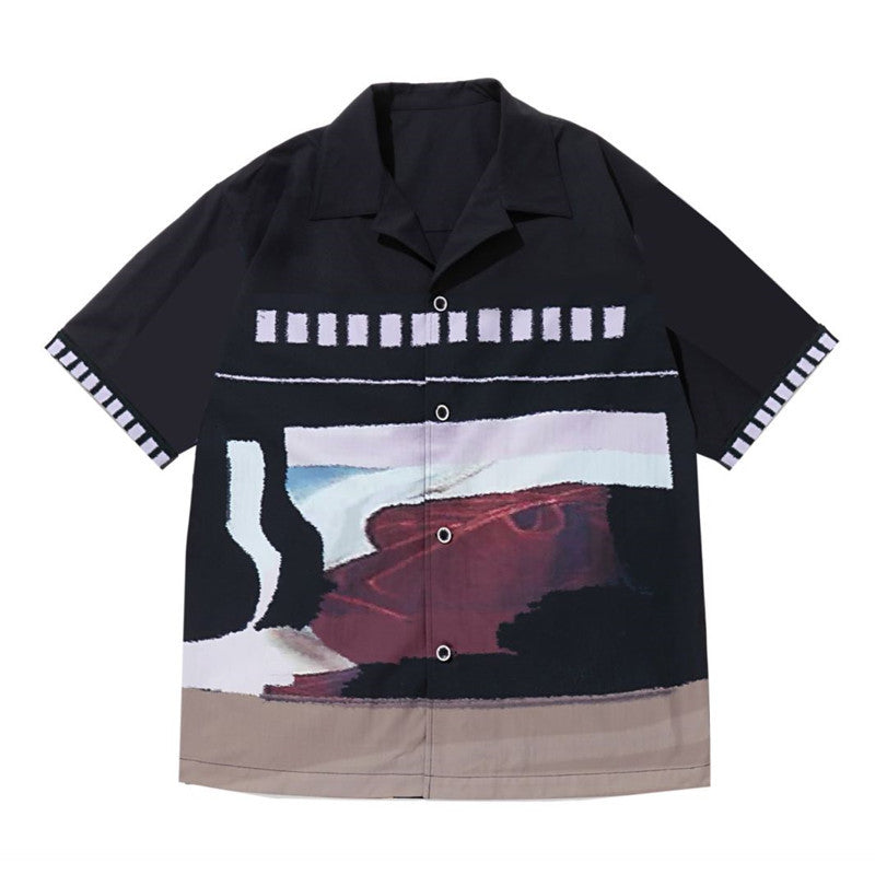 Men & Women Trendy Retro Desert Landscape Printing Short Sleeve