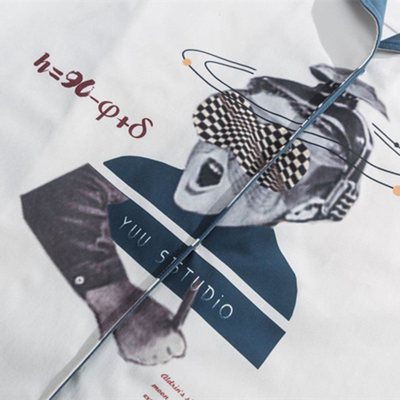 Men & Women Trendy Retro Hip Hop Street Kids Printed Short Sleeve