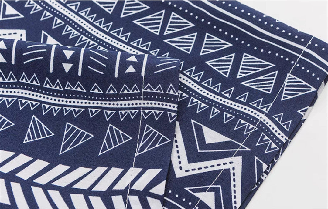 Men & Women Trendy Vintage Stripe Printing Lapel Short Sleeve