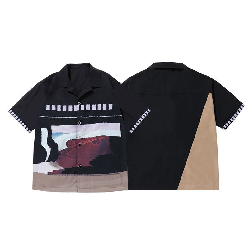 Men & Women Trendy Retro Desert Landscape Printing Short Sleeve