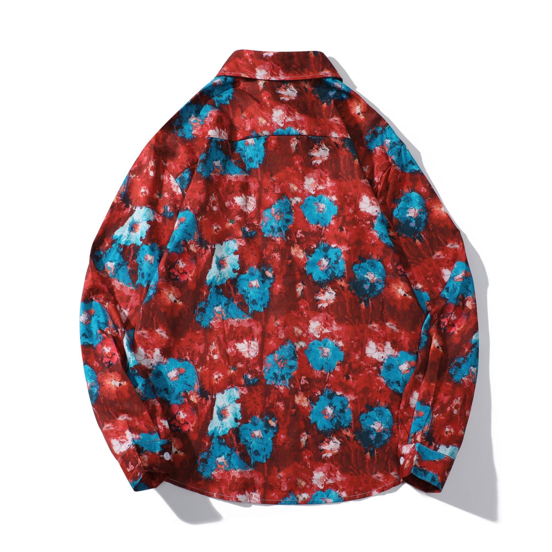 Tie-dye Oil Painting Shirt Women Trend Hong Kong Style Bf Loose Men