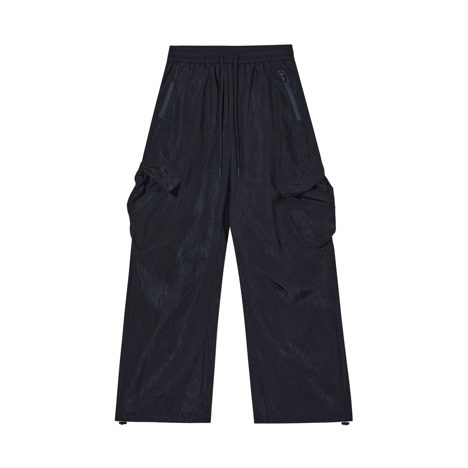 Retro High Street Pleated Textured Trousers Men Autumn Outdoor Loose Casual Pants Women